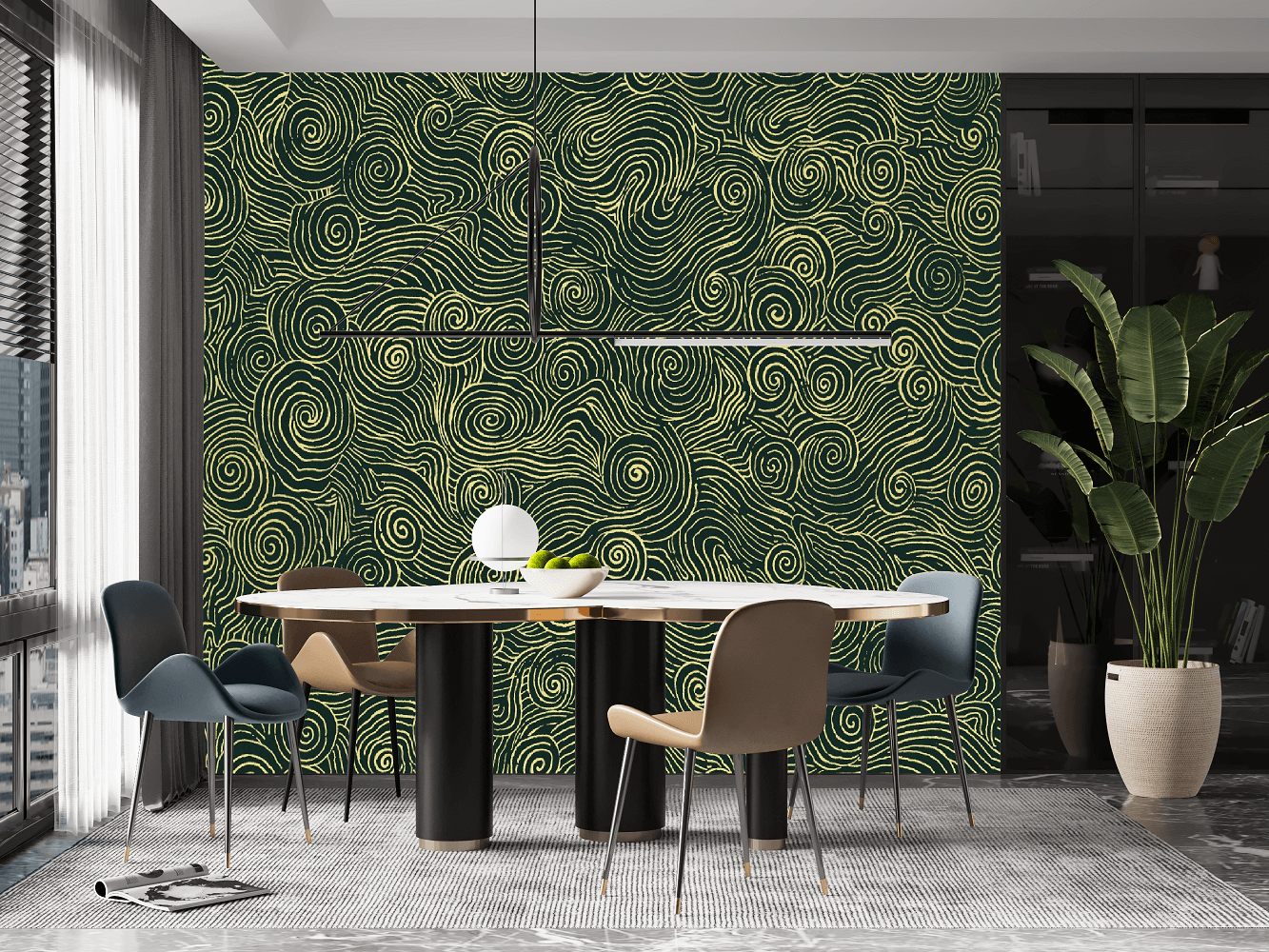 Oriental Pattern Mural Wallpaper (SqM)