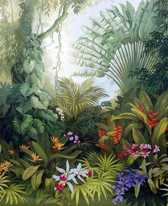 Paradise Tropical Garden Mural Wallpaper (SqM)