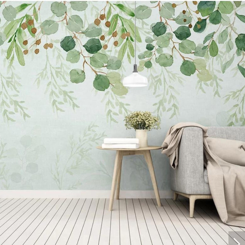 Pastel Falling Leaves Mural Wallpaper (SqM)
