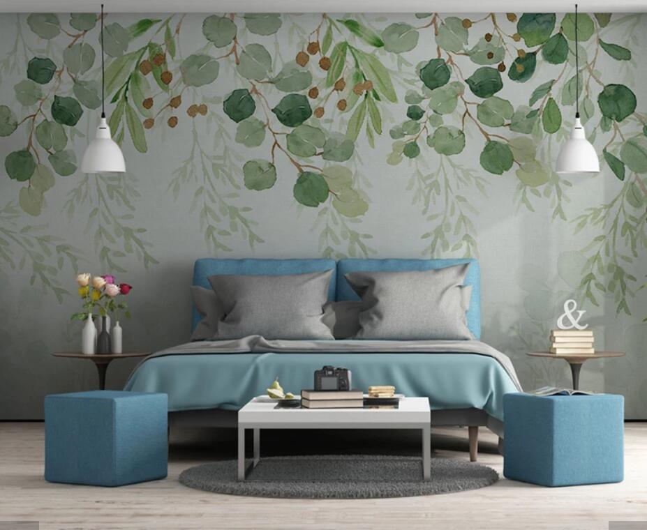 Pastel Falling Leaves Mural Wallpaper (SqM)