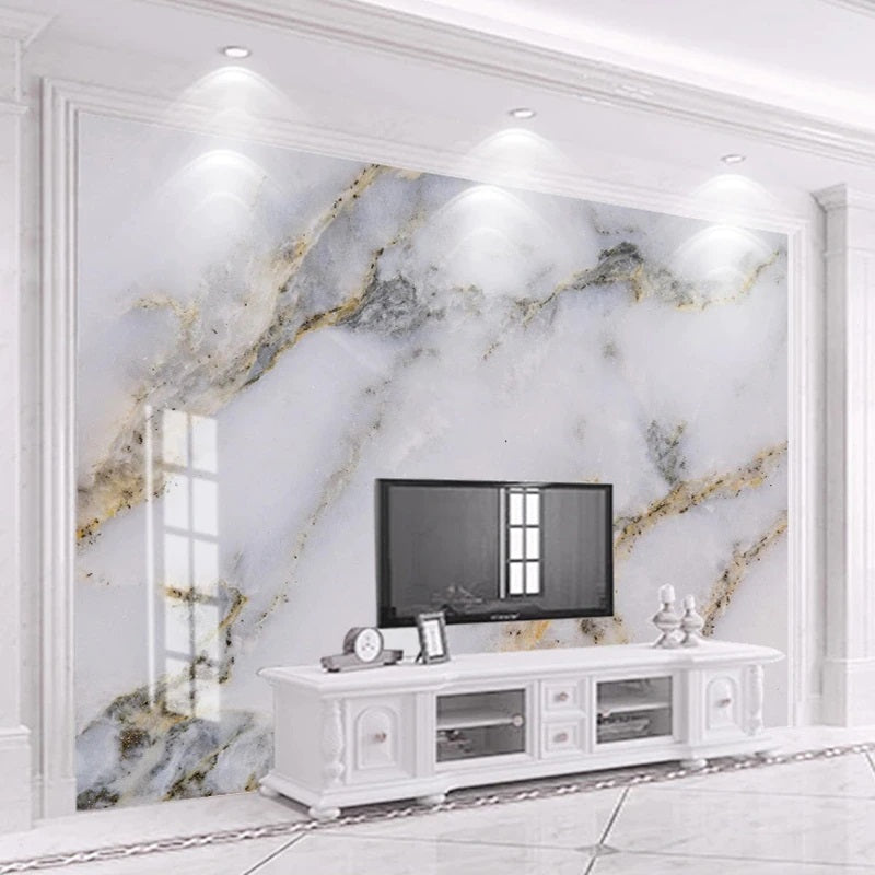 White Marble Mural Wallpaper (SqM)