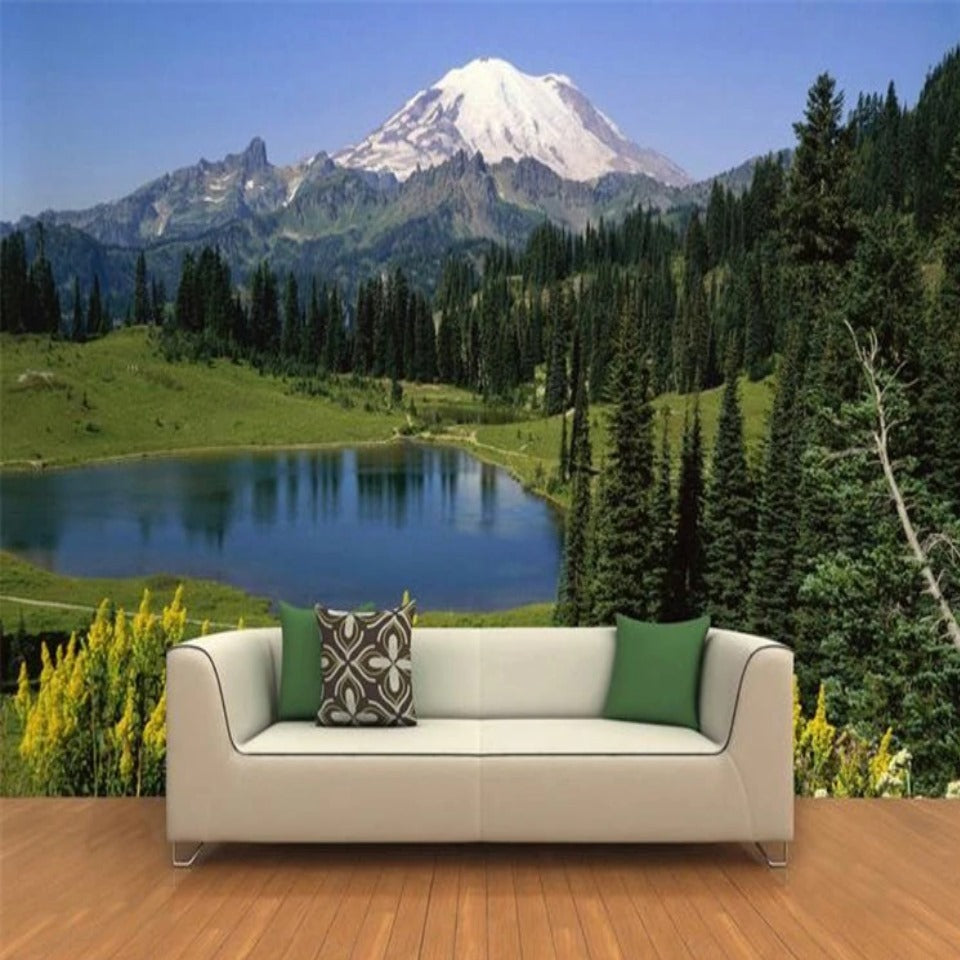 Peaceful Forest Lake Wall Mural (SqM)