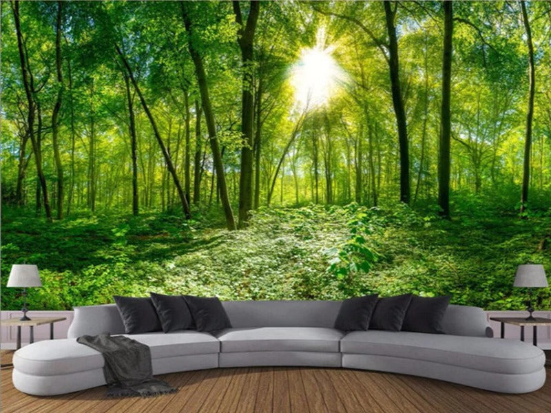 Peaceful Forest in the Sunlight Wall Mural (SqM)