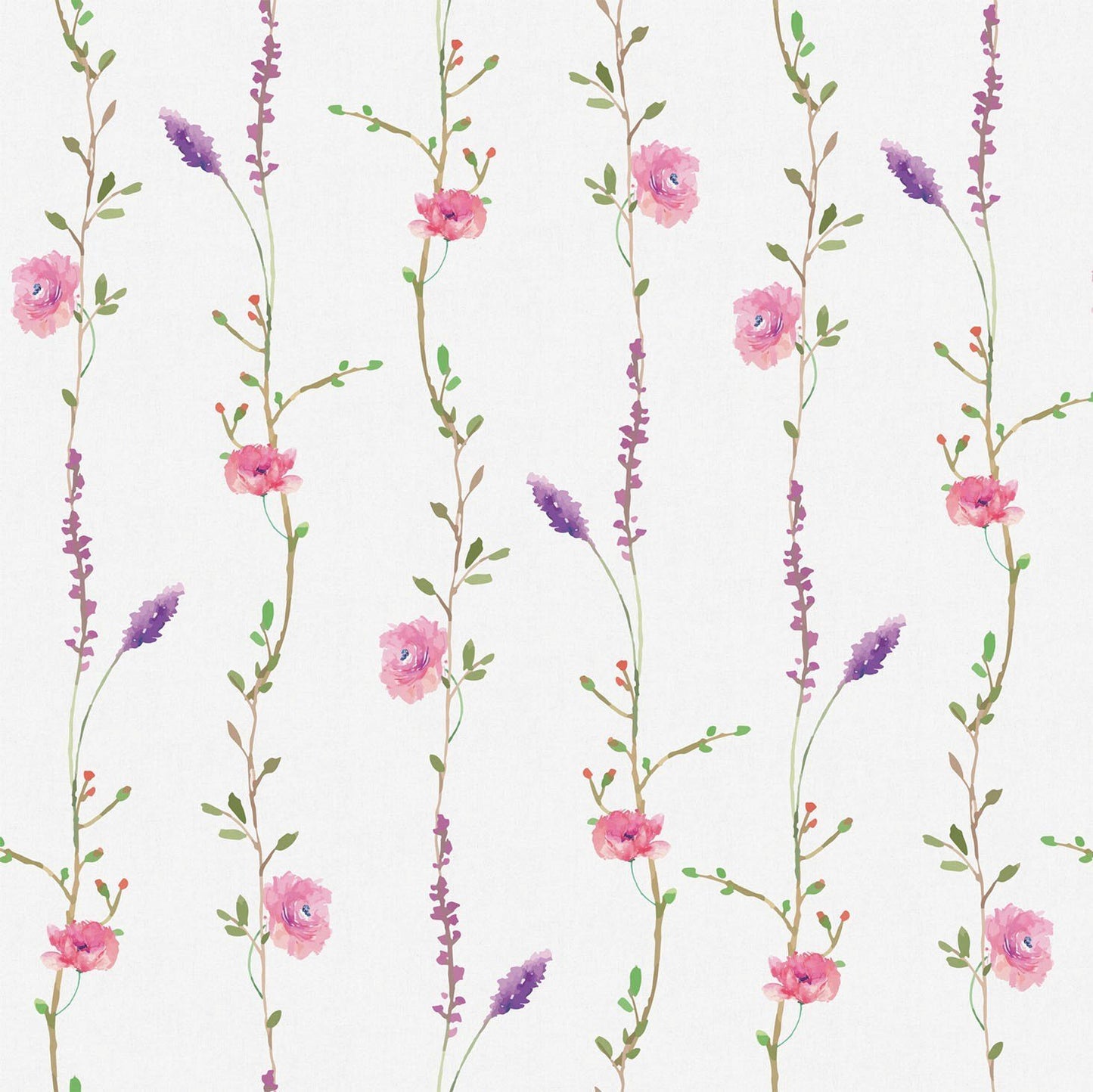 Pink Delicate Flowers Wallpaper (SqM)