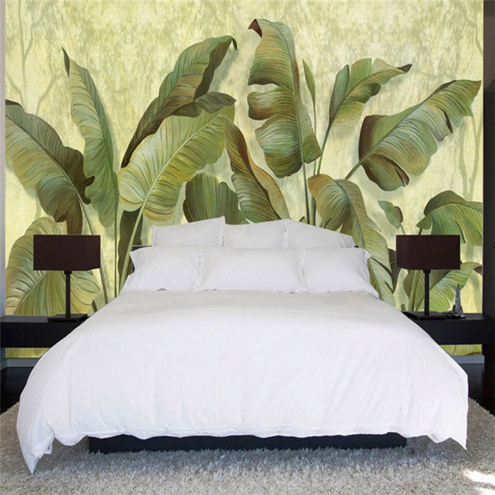 Retro Banana Leaves Mural Wallpaper (SqM)