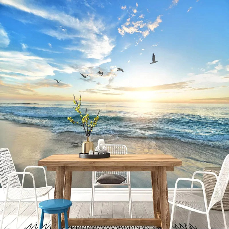 Seagull Flight Photo Mural Wallpaper (SqM)