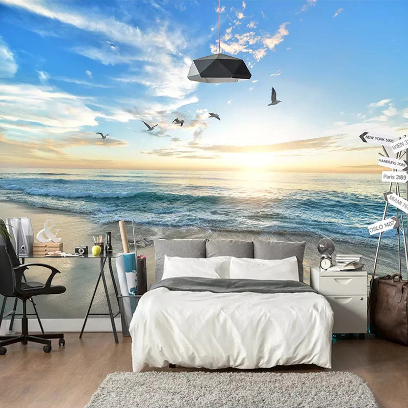 Seagull Flight Photo Mural Wallpaper (SqM)