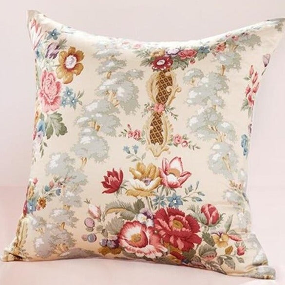 Vintage Flowers Silk Cushion Cover