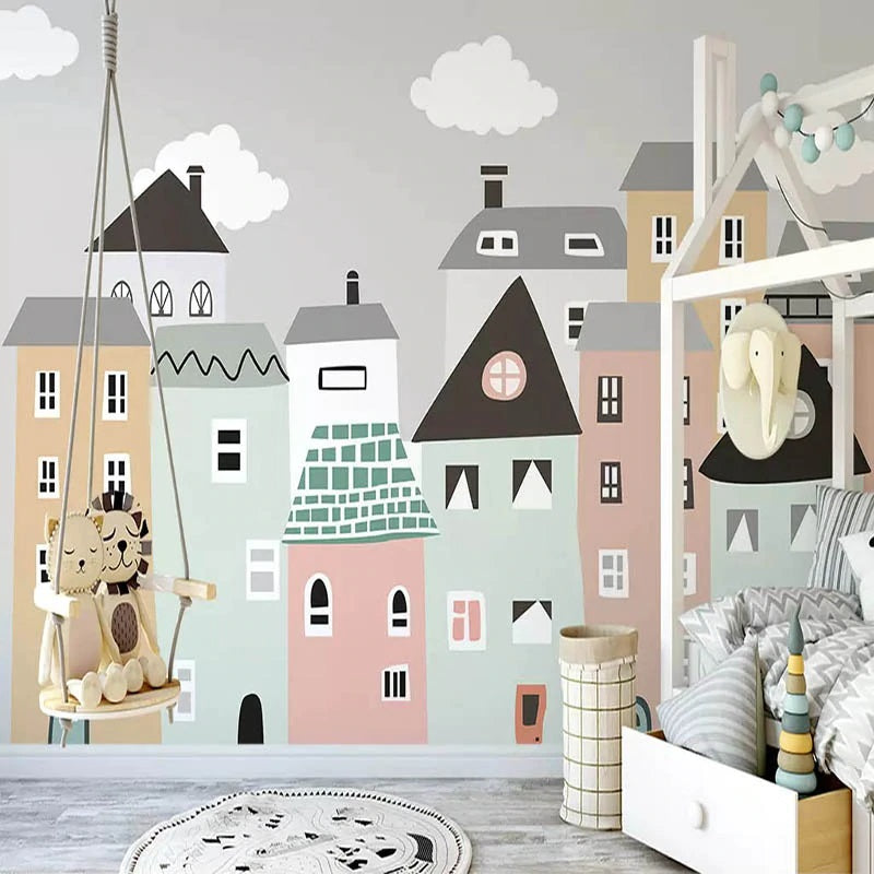 Small Houses Mural Wallpaper (SqM)