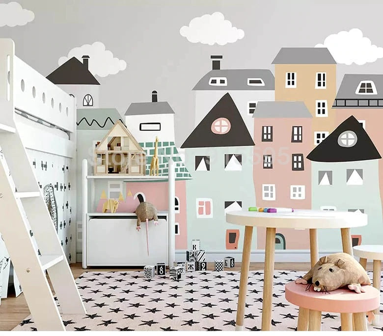Small Houses Mural Wallpaper (SqM)