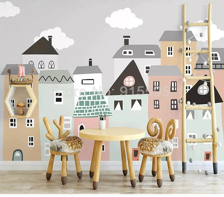 Small Houses Mural Wallpaper (SqM)