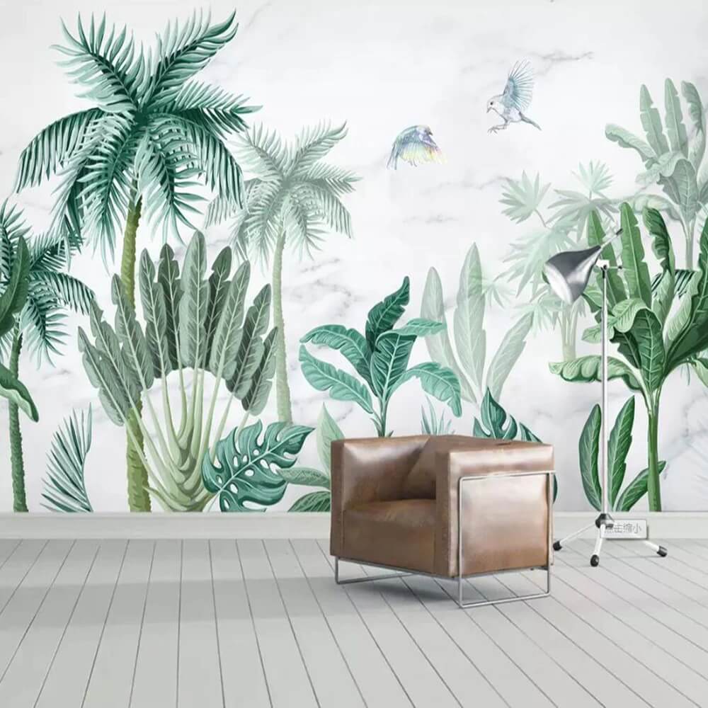Tropical Plants Landscape Mural Wallpaper (SqM)