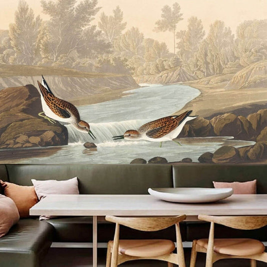 Little Ducks Monochrome Landscape Mural Wallpaper (SqM)
