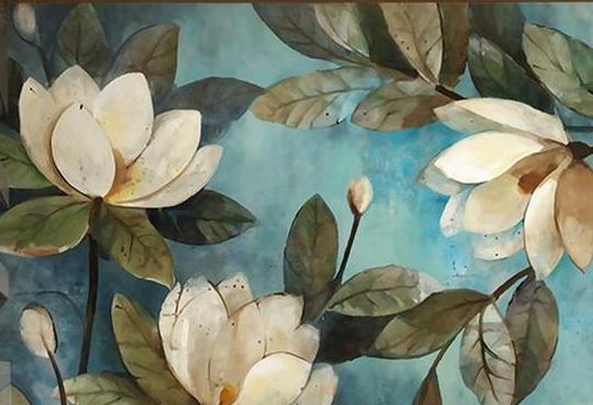 Vintage Lotus Wall Mural (SqM)