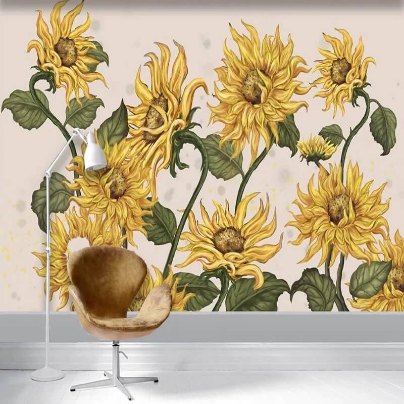 Vintage Sunflowers Mural Wallpaper (SqM)
