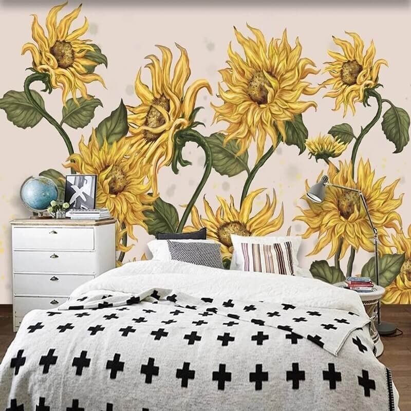 Vintage Sunflowers Mural Wallpaper (SqM)