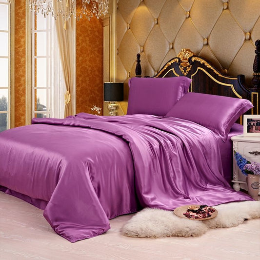 Violet 4 Piece Mulberry Silk Bedding Set