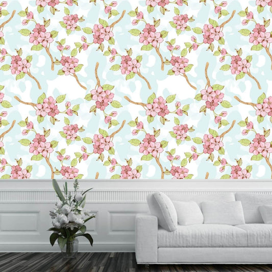 Pastel Sakura Branch Mural Wallpaper (SqM)