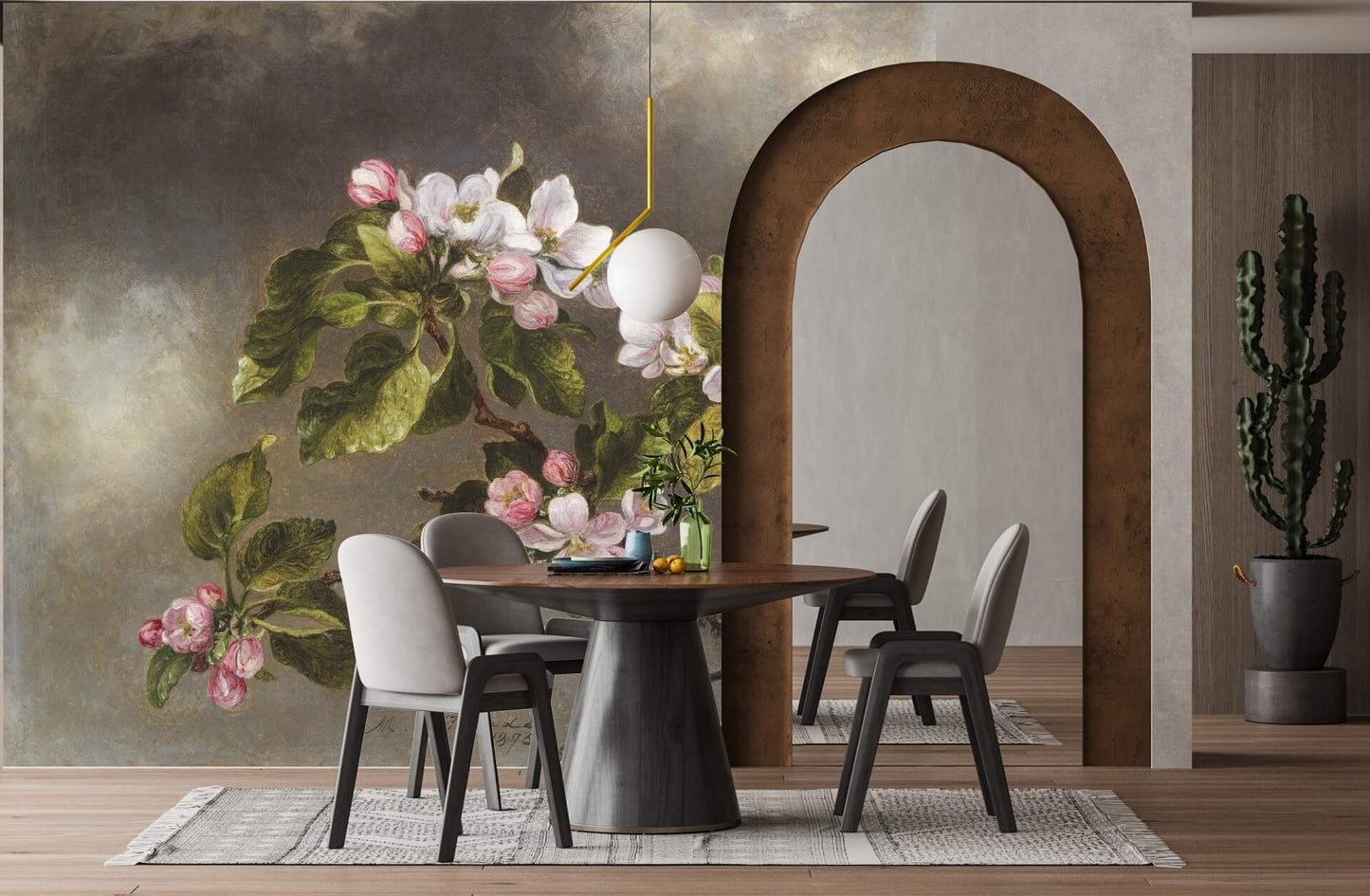 Apple Blossom Dark Mural Wallpaper (SqM)