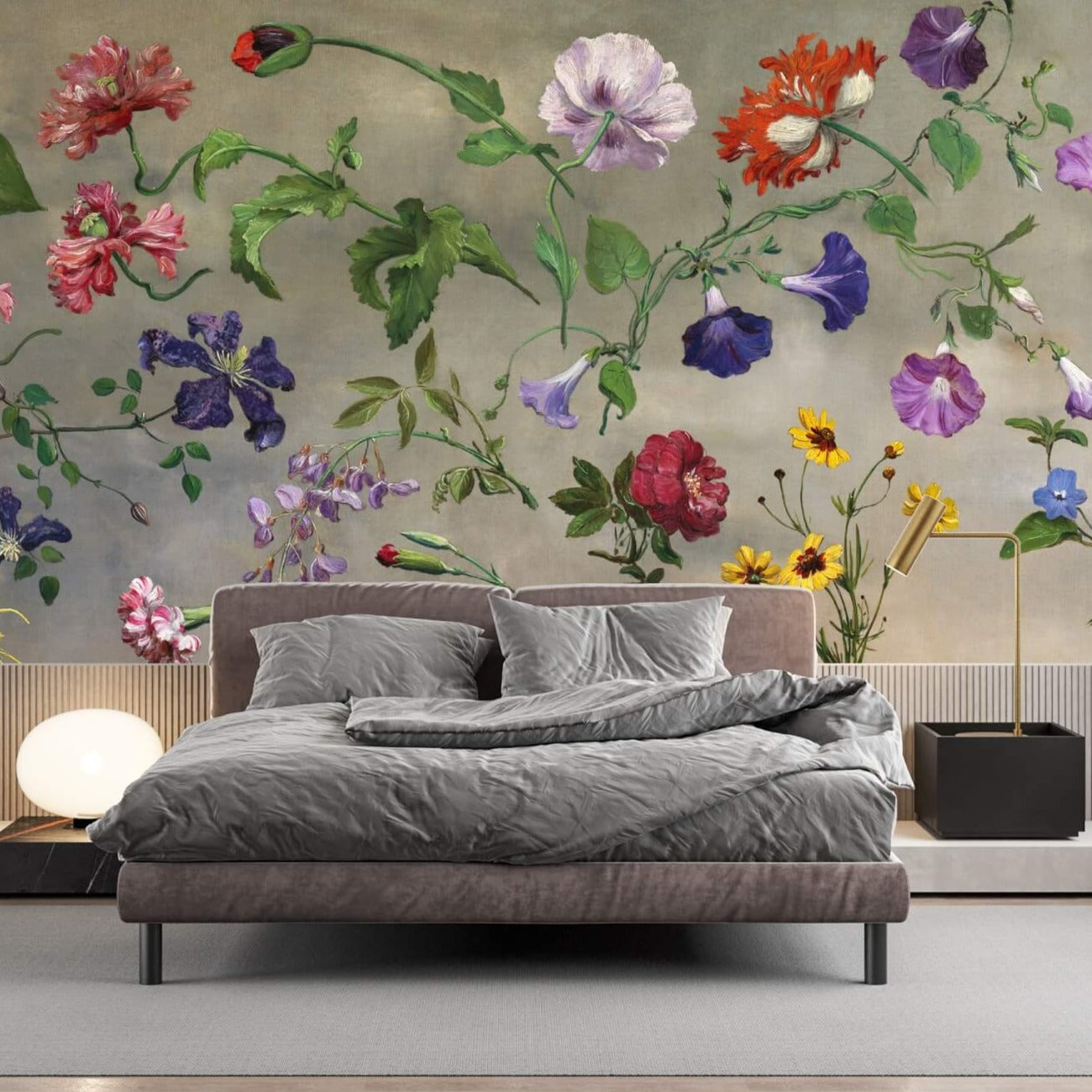 Colorful Spring Flowers Mural Wallpaper (SqM)