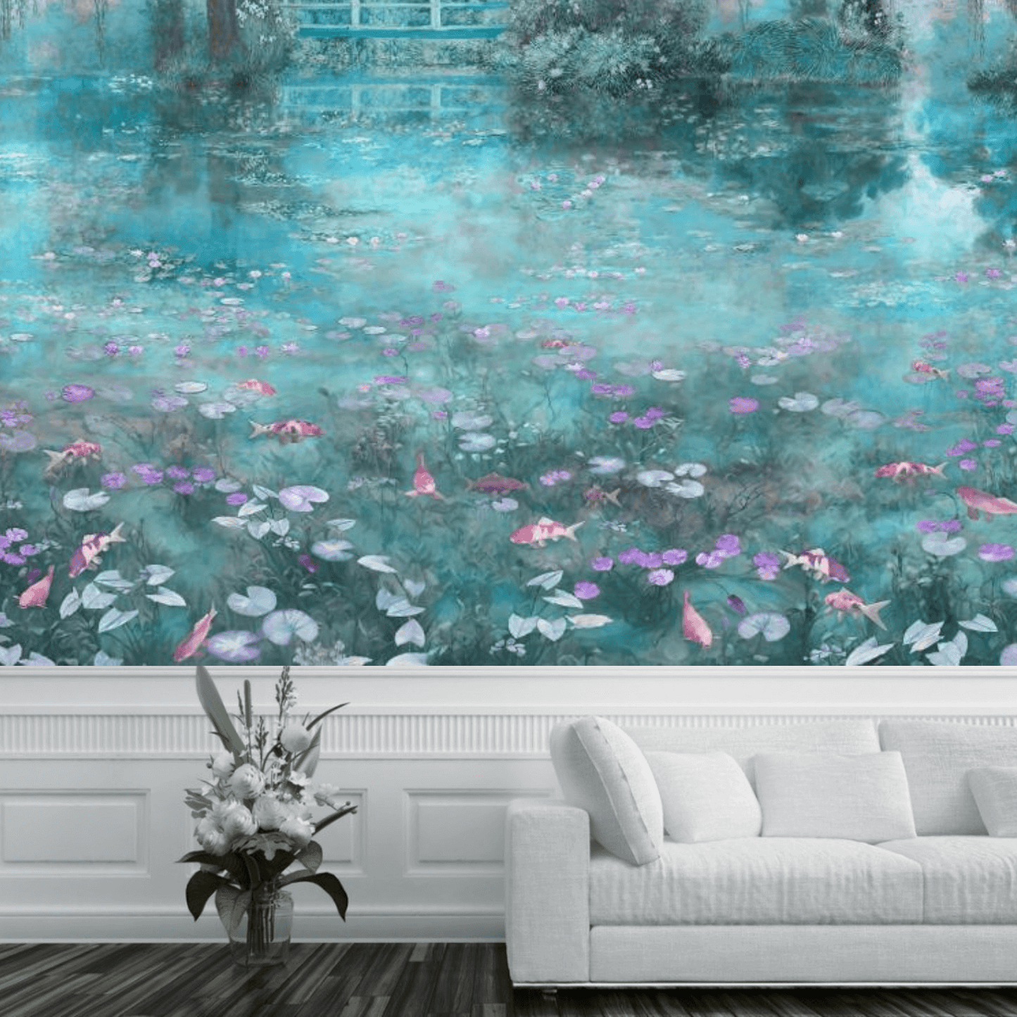 Pastoral Water Lilies Mural Wallpaper (SqM)