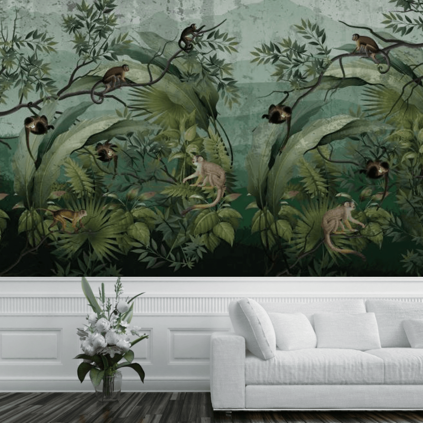 Monkey in the Jungle Mural Wallpaper (SqM)