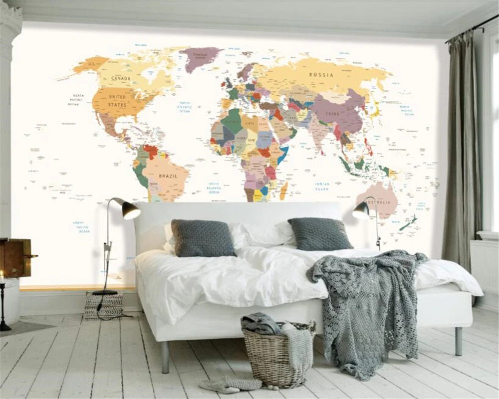 Political World Map Mural Wallpaper (SqM)