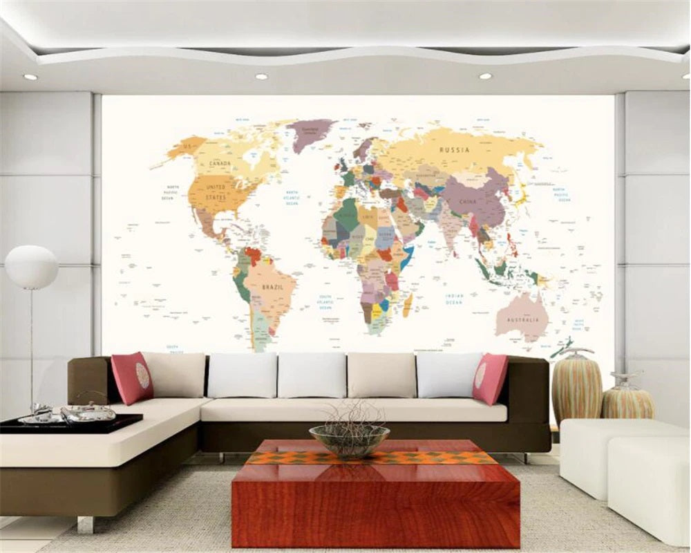 Political World Map Mural Wallpaper (SqM)