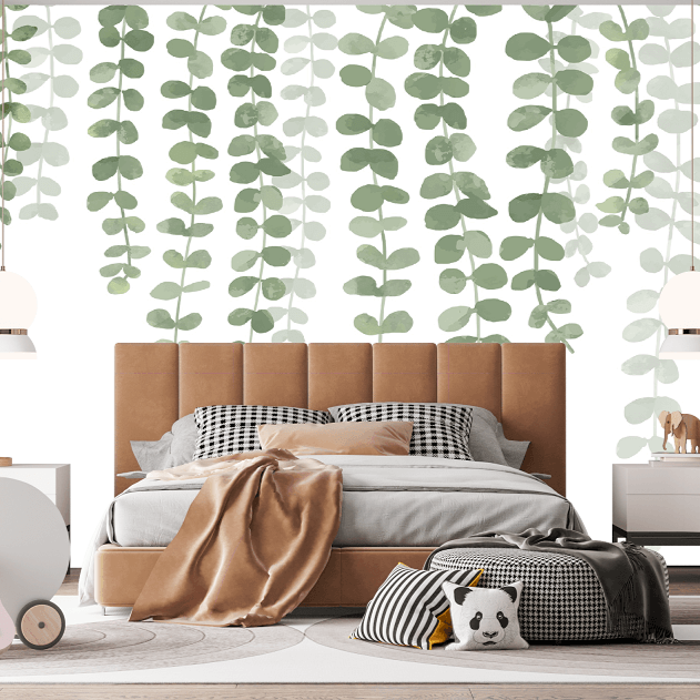 Falling Nordic Leaves Mural Wallpaper (SqM)