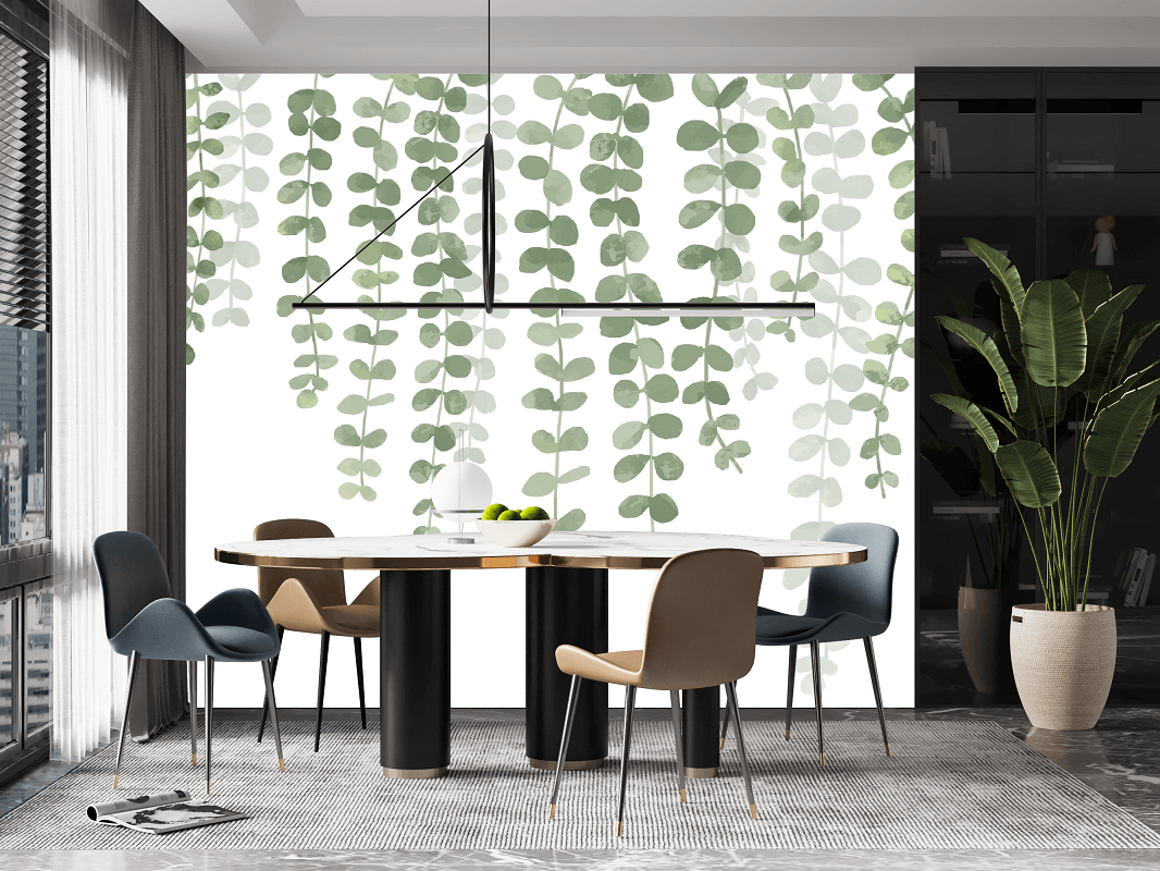 Falling Nordic Leaves Mural Wallpaper (SqM)