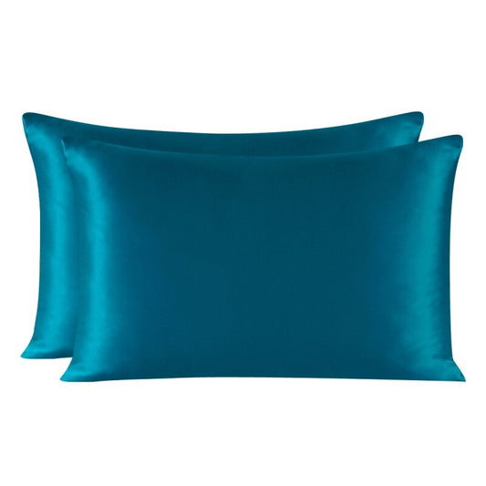 22 Momme One Side Azure100% Mulberry Silk Pillowcase, 2 Pieces