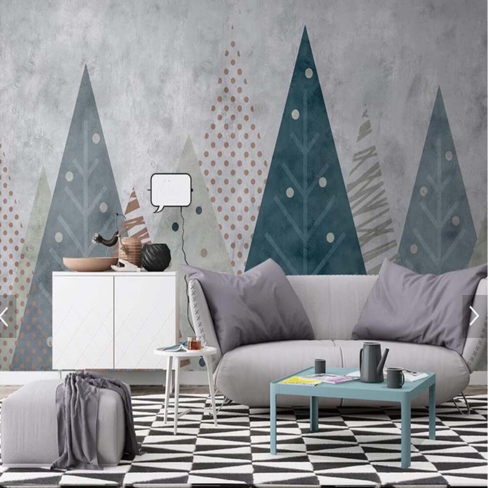 Geometric Forest Mural Wallpaper (SqM)