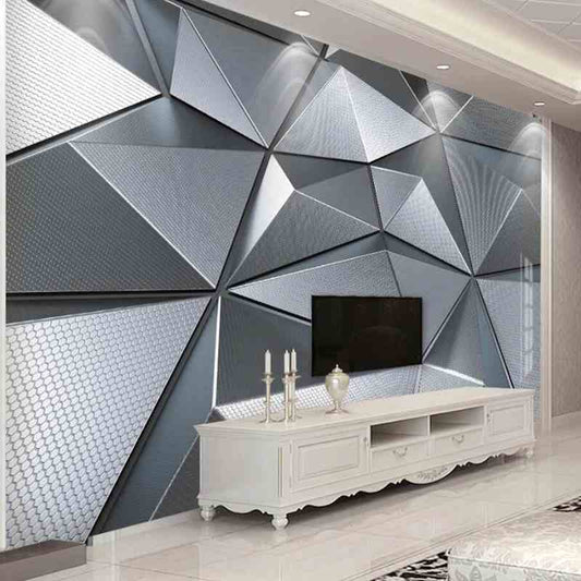 Geometric Grey Mural Wallpaper (SqM)