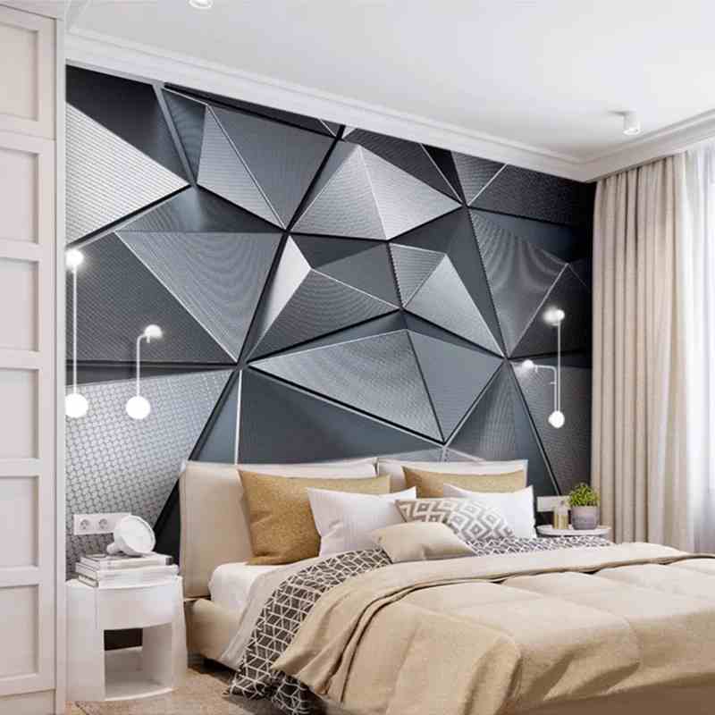 Geometric Grey Mural Wallpaper (SqM)