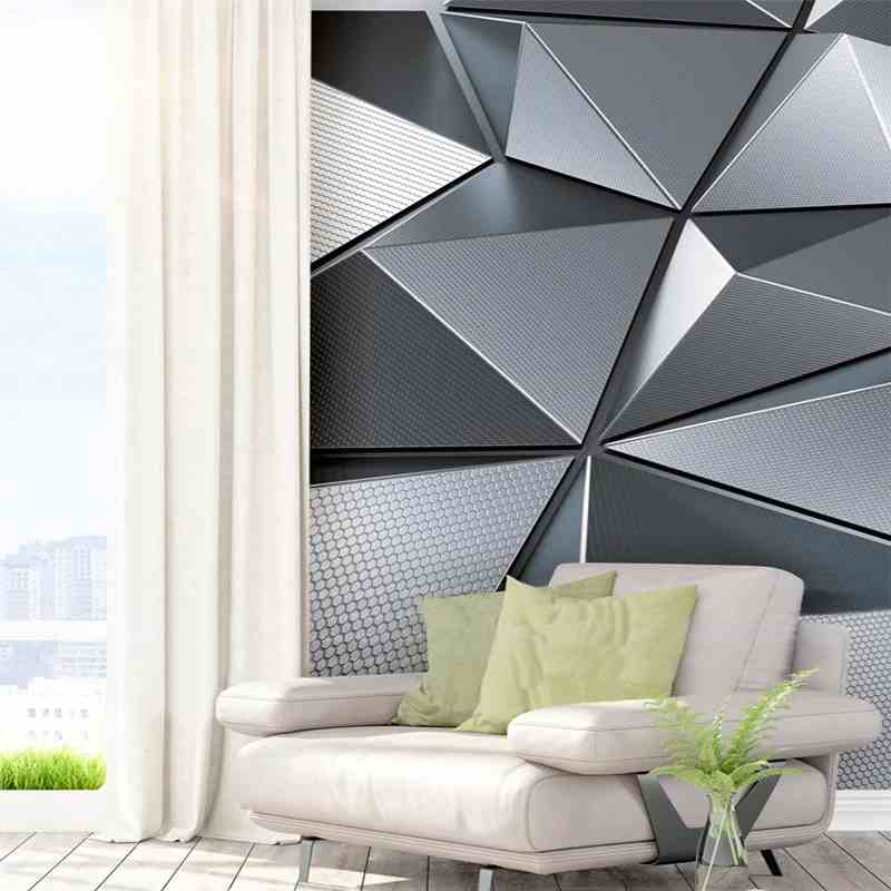 Geometric Grey Mural Wallpaper (SqM)