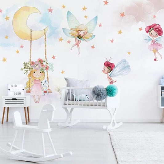 Cute Fairies Girls Mural Wallpaper (SqM)