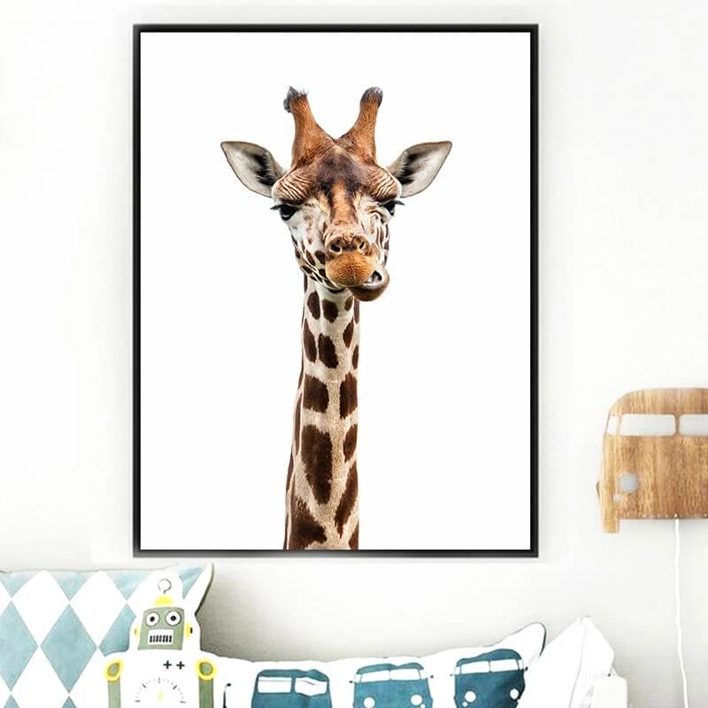 Hakuna Matata Quotes Giraffe Minimalist Canvas Prints | Inspirational Animal Poster For Modern Loft Bedroom Kids Room Décor