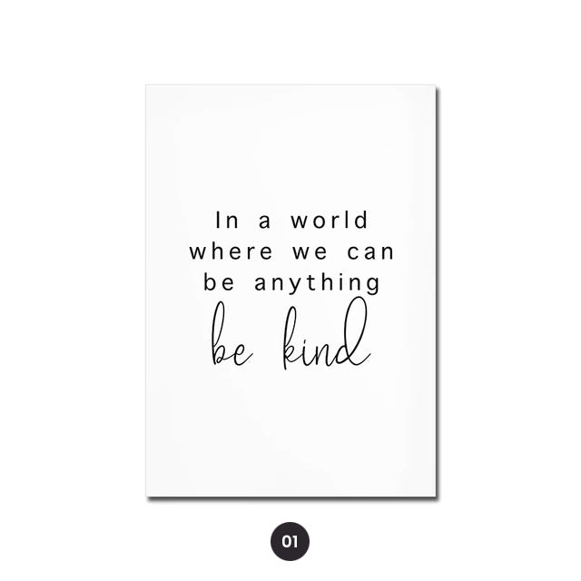 Inspirational Minimalist Black & White Canvas Print | Daily Mantra Love Quotation Wall Art For Living Room Bedroom Wall Decor