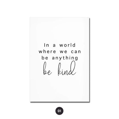 Inspirational Minimalist Black & White Canvas Print | Daily Mantra Love Quotation Wall Art For Living Room Bedroom Wall Decor