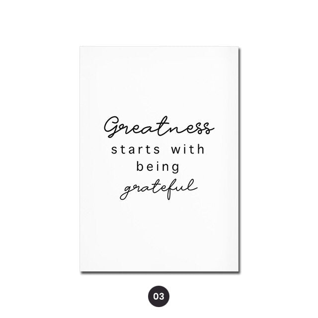 Inspirational Minimalist Black & White Canvas Print | Daily Mantra Love Quotation Wall Art For Living Room Bedroom Wall Decor