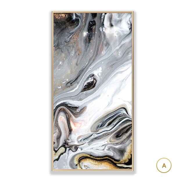 Silver Agate Gray Marble Print Wall Art Fine Art Canvas Print Modern Abstract Canvas For Luxury Living Room Dining Room Home Office Decor