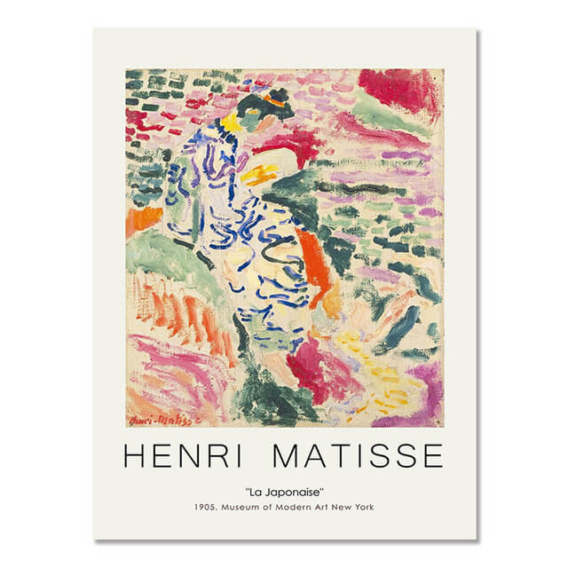 Abstract Flower Matisse Keith Haring Canvas Prints | Minimalist Colorful Impressionism Classic Fine Art For Modern Living Room Bedroom Home Décor