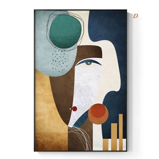 Modern Abstract Geometric Figure Canvas Print | Nordic Wall Art Scandinavian Style Pictures For Living Room Bedroom Home Décor