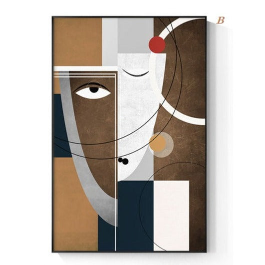 Modern Abstract Geometric Figure Canvas Print | Nordic Wall Art Scandinavian Style Pictures For Living Room Bedroom Home Décor