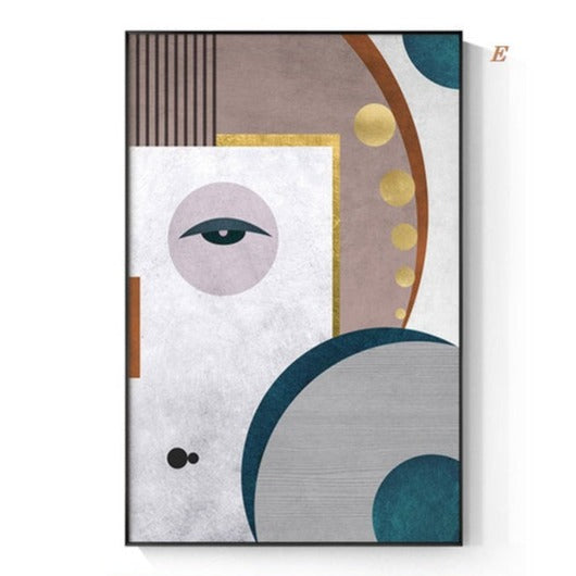 Modern Abstract Geometric Figure Canvas Print | Nordic Wall Art Scandinavian Style Pictures For Living Room Bedroom Home Décor