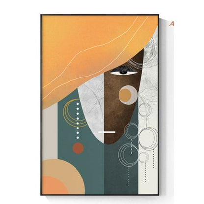 Modern Abstract Geometric Figure Canvas Print | Nordic Wall Art Scandinavian Style Pictures For Living Room Bedroom Home Décor