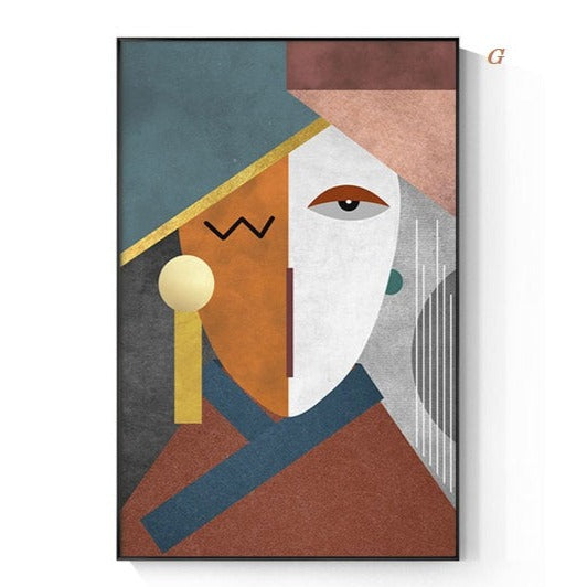 Modern Abstract Geometric Figure Canvas Print | Nordic Wall Art Scandinavian Style Pictures For Living Room Bedroom Home Décor