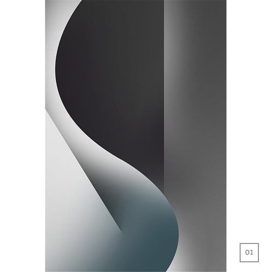 Minimalist Dark Geometric Gradients Abstract Canvas Prints | Wall Art For Modern Apartment Living Room  Office Decor
