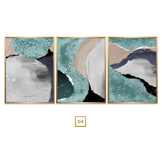 Modern Gray Jade Geomorphic Canvas Prints | Abstract Wall Art For Luxury Living Room Dining Room Bedroom Decor
