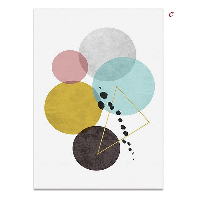 Abstract Pastel Bubbles Geometric Canvas Prints | Nordic Minimalist Wall Art For Living Room Kids Room Modern Office Décor